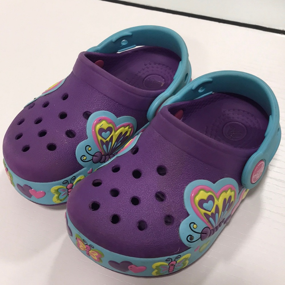 Light up butterfly crocs